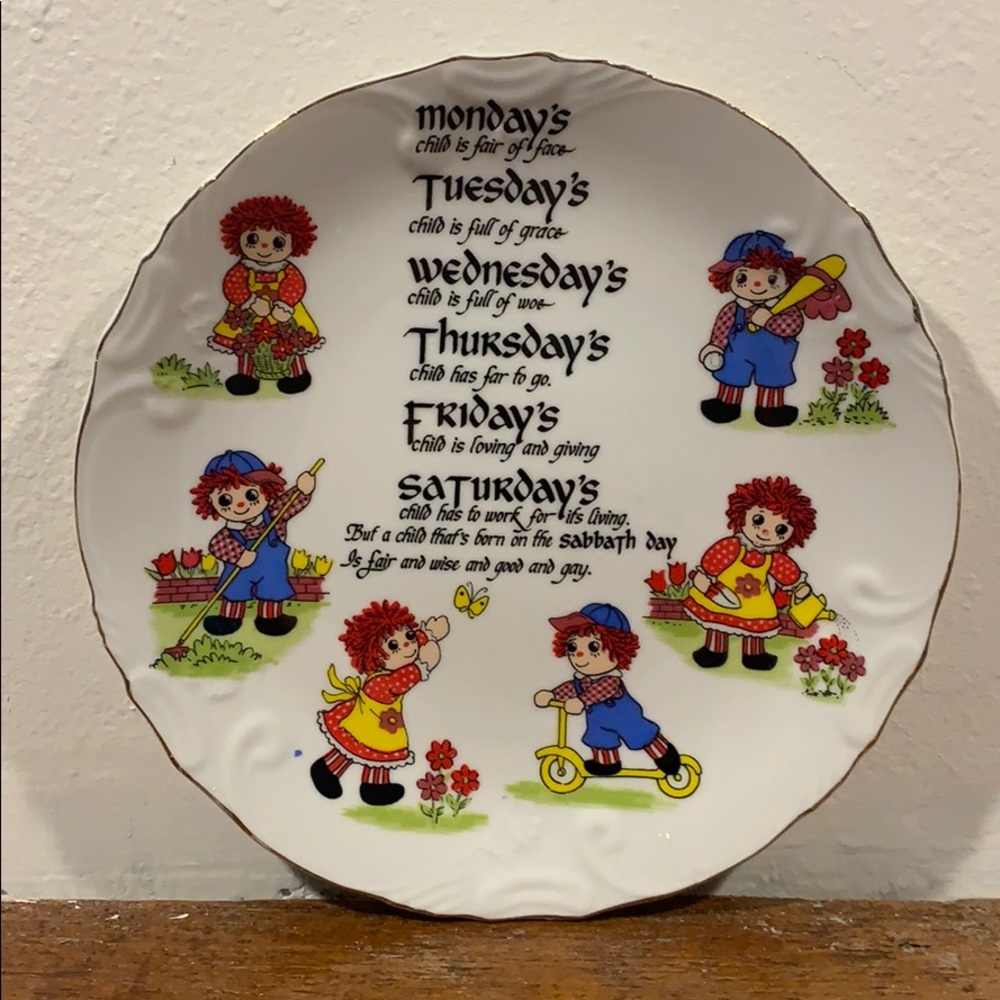 Vintage 1975 Raggidy Ann and Andy Plate